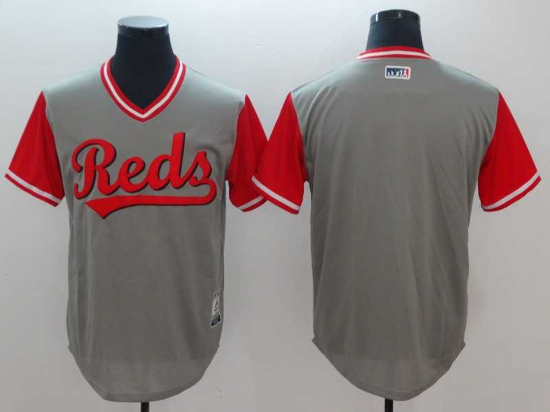Reds Blank Gray 2018 Players Weekend Cool Base Jersey,We sell and wholesale Reds Blank Gray 2018 Players Weekend Cool Base Jersey on line form chian!